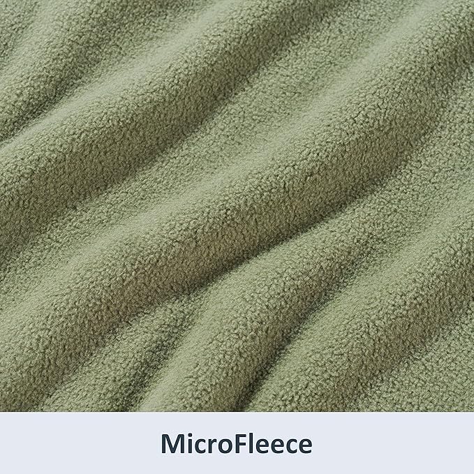 Berkshire Blanket Microfleece Throw Size Bed Throw Blanket Dark Sage Green,Lightweight Soft Breathable Plush Micro Fleece Throw Blanket for Travel,Bed and Couch,50x60 Inches
